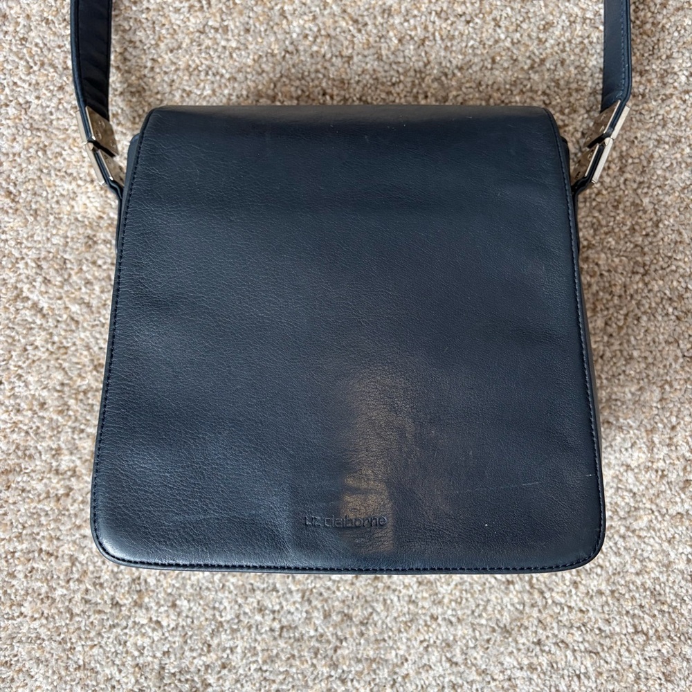 Dark Blue Leather Co Crossbody Bag